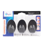 Haczyk samoprzylepny owalny czarny 3 szt.