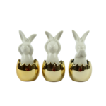 Figurka ceramiczna Zając 17 cm różne wzory złoty 1 szt.