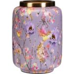 Wazon dekorowany metalowy 15 x 20,5 cm fiolet