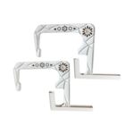 Komplet uchwytów regulowanych 2 sztuki do skrzynki balkonowej 23 x 20 cm biały