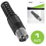 Wtyk antenowy prosty długi czarny 1 sztuka LB0101 VA0233 Vayox