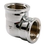 Kolanko mosiężne 3/4" nakrętno-nakrętne chrom