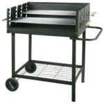 Grill węglowy prostokątny dla profesjonalistów na kółkach 2 ruszty Master Grill&Party