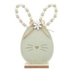 Figurka filcowa zając 11 x 4 x 22 cm dekoracja zielone koraliki