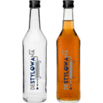 Butelka 500 ml z zakrętką i nadrukiem Destylowana 1 sztuka