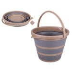 Wiadro składane Mokka 10 l szaro-beżowy