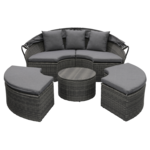 Łóżko okrągłe z daszkiem grafit