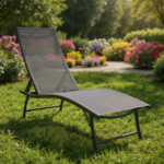 Leżanka 183/149 x 54,5 x 48/99 cm szary