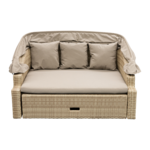 Łóżko z daszkiem 152 x 114 x wys. 86/154 cm beż