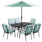 Zestaw mebli z parasolem biało-miętowy