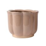 Osłonka kamionkowa kwiat śr.14,2 x 12,2 cm różowa