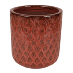 Donica szkliwiona MTC200-4759 24,5 x 26 cm czerwona