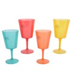 Kieliszek na wino plastikowy 400 ml różne kolory 4 szt.
