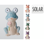 Żaba lampka solarna 17cm 4ass clr
