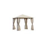 Pawilon z moskitierą 3 x 3 m ażurowe nogi kremowy