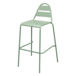 Wysokie metalowe krzesło miętowe