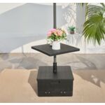 Podstawa do parasola ze stolikiem czarna