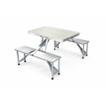 Zestaw składanych mebli kempingowych stół + 4 taborety beżowe