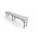 Ławka cateringowa walizkowa 180 x 28 x 43 cm szara