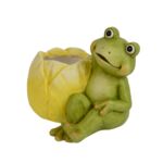 Figurka żaba z magnezji z miejscem na kwiat