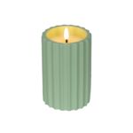 Świeca ryflowana LED średnia zielona