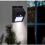 Kinkiet solarny czarny z czujnikiem ruchu