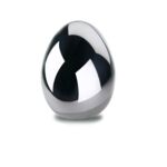 Figurka ceramiczna jajko 6 x 8 cm srebrne