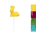 Zając flokowany na piku 20 cm różne kolory 1 szt.