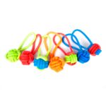 Piłka pleciona ze sznura z rączką Energy 110 g x 6,5 cm x 22 cm Dingo