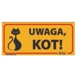 Tabliczka ostrzegawcza pvc 'Uwaga kot' Dingo