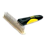 Zgrzebło metalowe z plastikową rączką dwurzędowe długość kolca 1,90 cm