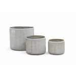 Zestaw 3 donic metalowych CYLINDERO STRIPE beżowy