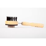 Szczotka drewniana dwustronna igły metalowe + włosie PVC Dingo