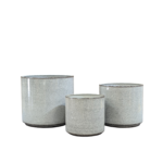 Donica metalowa FEETED CYLINDRICAL śr. 20 cm wys. 19 cm szara