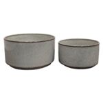 Zestaw 2 donic metalowych FEETED CYLINDRICAL BOWL szary