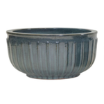 Donica Glazed Bowl Vertical Stripes M. Green D45H24