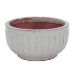 Donica Glazed Bowl Vertical Stripes White D45H24