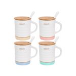 Kubek z pokrywką i łyżeczką PASTELE 350 ml