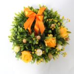 Wianek dekorowany 30 cm pomarańczowy