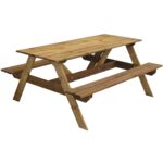 Stół piknikowy brązowy 160 x 71,5 cm