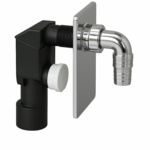 Syfon pralkowy podtynkowy ABS chromowany, odejście fi 40