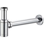 Półsyfon umywalkowy chromowany, odejście proste, butelka okrągła LUX