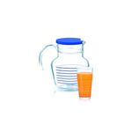 Komplet do napojów Rynglit Blue 7 elementów transparentny z niebieskim