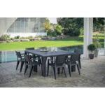Zestaw ogrodowy Julie 6 krzeseł + stół 147 x 90 cm w kolorze grafitowym
