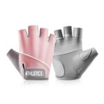 Rękawiczki rowerowe szare/różowe rozmiar L
