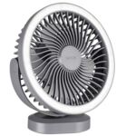 Wentylator biurkowy z akumulatorem i lampką 48xSMD szary VA0338G Vayox