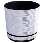 Donica plastikowa z podstawką wys. 15,2 cm biały