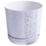 Donica plastikowa z podstawką wys. 31 cm biały