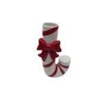 Wazon ceramiczny laska cukrowa 30 cm czerwono-biały