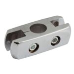 Złącze podwójne płaskie Ø25 chrom